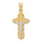 10K Gold & Rhodium Plated Crucifix Pendant Cross Charm Jewelry 27mm x 12mm